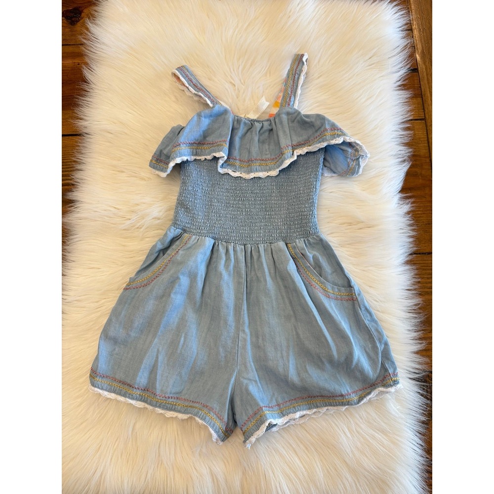 Matilda Jane denim chambray romper size 8 EUC
